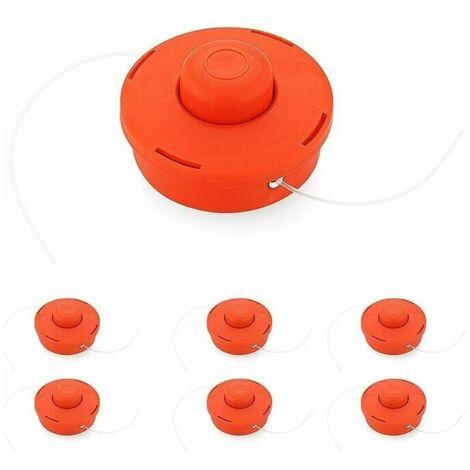 Lot de 6 Tête Débroussailleuse Universelle, Rouge Plastique Nylon Bobine de Rechange de Tondeuse Débroussailleuse Tête, Accessoire Professionnel pour Débroussailleuse