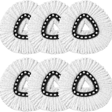 Lot de 6 têtes de rechange pour balai rotatif O-Ceda EasyWrin, recharges de serpillère en microfibre, nettoyage facile