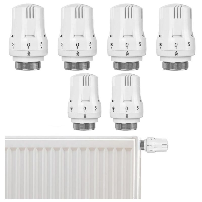 Csparkv - Lot de 6 têtes thermostatiques pour radiateur - Valve de refroidissement intelligente - Tête de rechange : Thermostat de radiateur - Tête