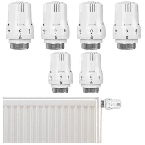 PARYOU Lot de 6 têtes thermostatiques pour radiateur - Valve de refroidissement intelligente - Tête de rechange : Thermostat de radiateur - Tête de rechange pour le bureau, la maison