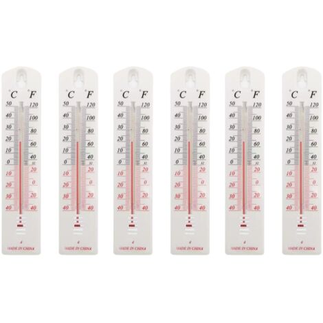 Lot de 6 thermomètres muraux pour intérieur ou extérieur