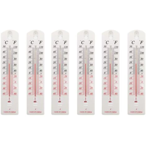 Lot de 6 thermomètres muraux pour intérieur ou extérieur
