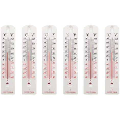 Lot de 6 thermomètres muraux pour intérieur ou extérieur
