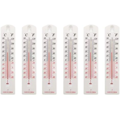 Lot de 6 thermomètres muraux pour intérieur ou extérieur