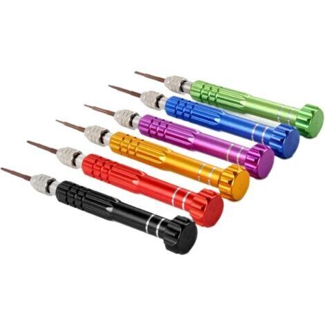 Lot de 6 tournevis multifonctions en acier anti oxydation avec embouts attrayants interchangeables et tournevis de poche transportables