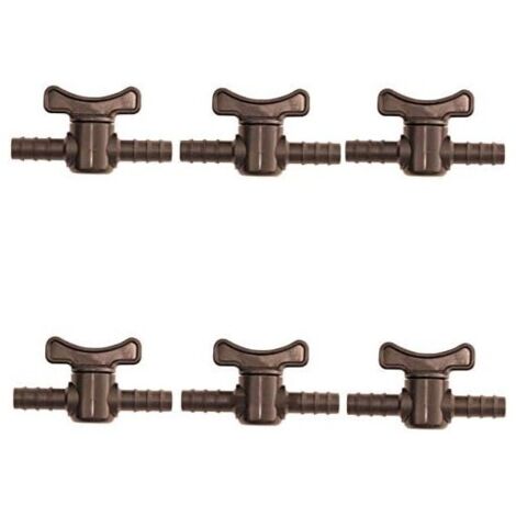 Lot de 6 Vanne tuyau marron de 7 mm