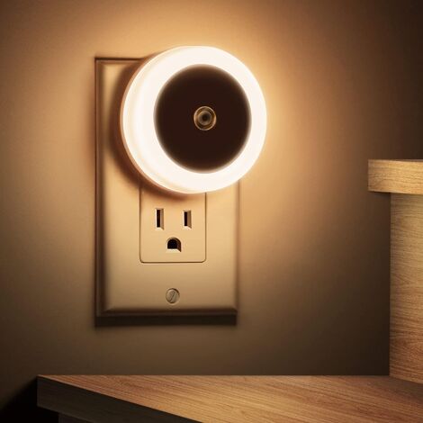 Lot de 6 Veilleuse, veilleuse avec détecteur de lumière, veilleuse à LED,lumière chaud