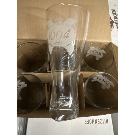 Lot de 6 verres à bière 1664 - 33 cl - Modèle signé Jérôme Hatt - Neufs