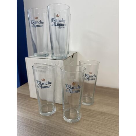 Lot de 6 verres à bière Blanche de Namur - 25 cl - Neufs