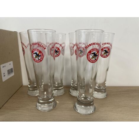 Lot de 6 verres à bière Floris Blanche aux fruits - 25 cl - Neufs
