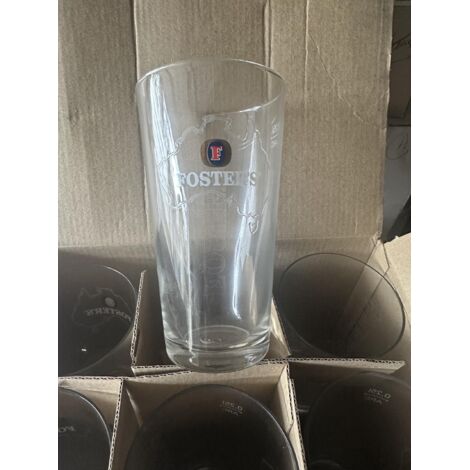 Lot de 6 verres à bière Foster’s - 25 cl - Carte d’Australie - Vintage 2000 - Neufs