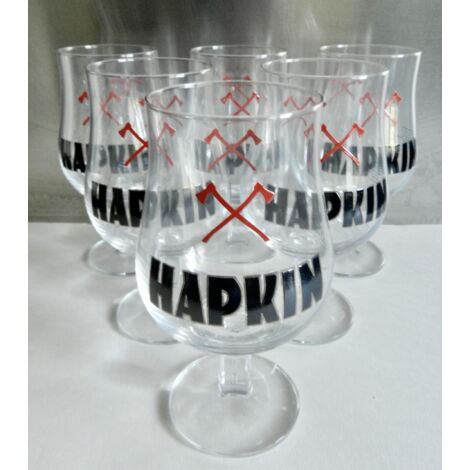 Lot de 6 verres à bière Hapkin - 25 cl - Neufs