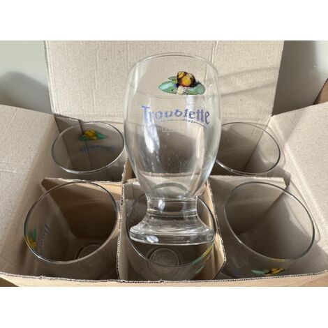 Lot de 6 verres à bière Troublette - 25 cl - Neufs - Motif escargot