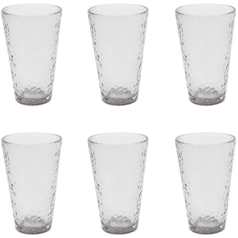Lot de 6 Verres à Eau "Martelé" 34cl Gris Irisé