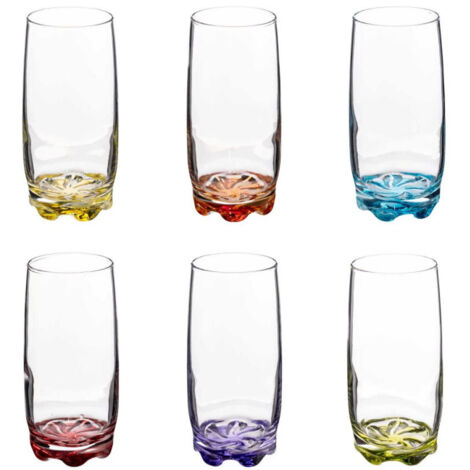 Lot de 6 Verres à Eau "Tineau" 38cl Multicolore