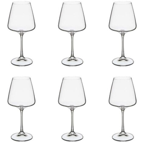 Lot de 6 verres à vin 36cl en cristallin – Transparent – Adaptés au lave-vaisselle – Pour dégustation de vos meilleurs crus – Secret De Gourmet