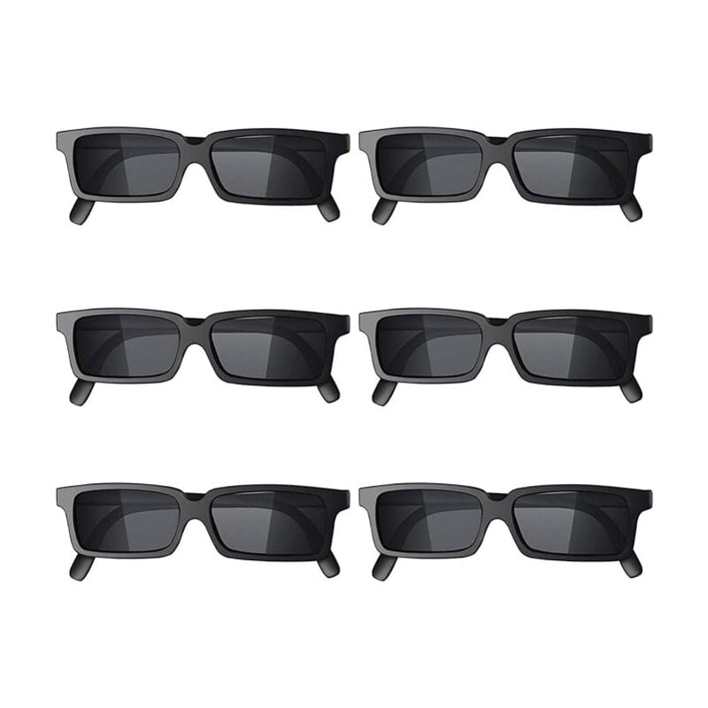 Lot de 6 verres Agent, verres de fête amusants avec miroir, verres de fête noirs pour adultes