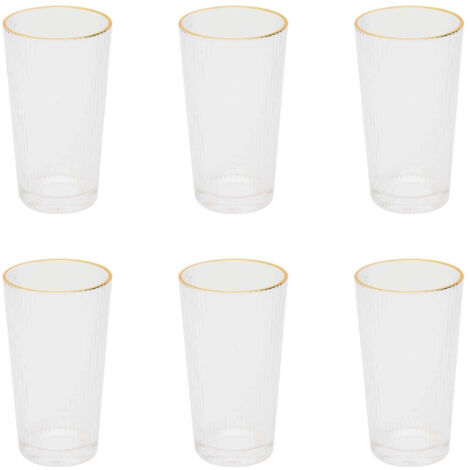 Lot de 6 Verres Design "Liseré" 40cl Transparent