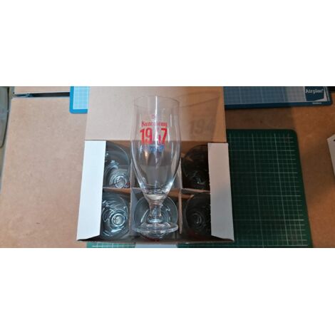 Lot de 6 verres Kronenbourg 1947 - 25 cl - Verres à bière neufs