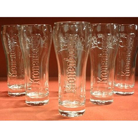 Lot de 6 verres Kronenbourg - 25 cl - Modèle embossé - Hauteur 17 cm