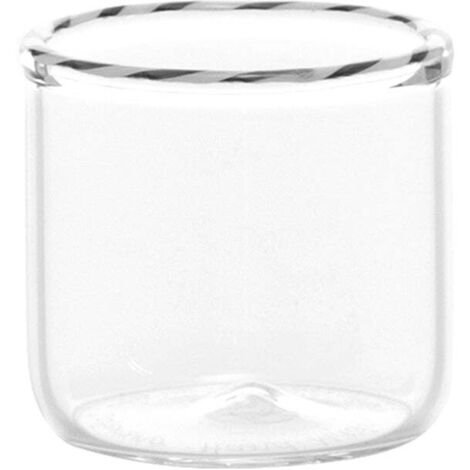 Lot de 6 Verres Shot Tumbler Junior Collection Intrecci en Verre Borosilicaté Soufflé à la Main Blanc et Noir Design Artisanal Élégant et Résistant