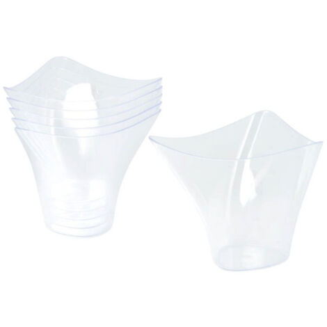 Lot de 6 Verrines en Plastique Réutilisable "Triangle" 150ml Transparent