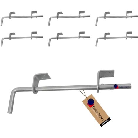 Lot de 6 Verrou de porte pour cadenas en galvanoplastie – 450 x 73 mm – Targette robuste pour porte blindée – Fermeture sécurisée avec pêne coulissant et loquet – Verrou baionnette – GeZu Impex