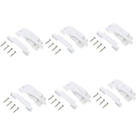 Lot De 6 Verrous Universels Pour Fenêtre Droite Pour Porte Coulissante En Verre Sécurité À Came Blanc