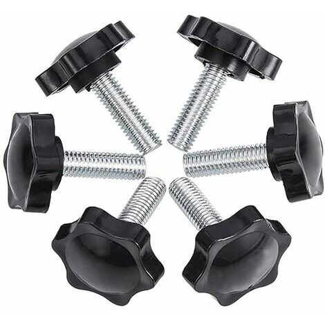 Lot de 6 vis à oreilles M8 50 44 vis à oreilles, pinces à vis moletées en plastique pour bouton étoile