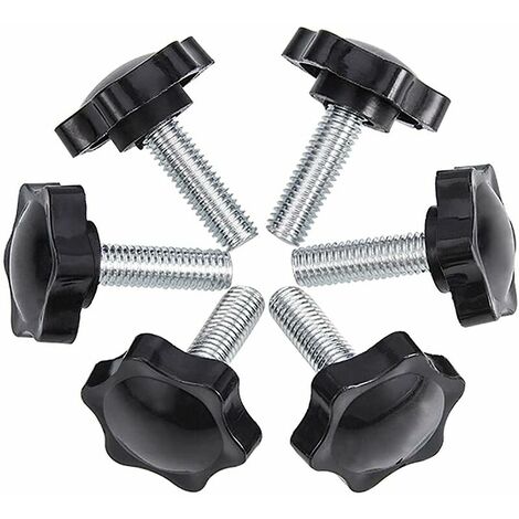 Lot de 6 vis à oreilles M8 50 44 vis à oreilles, pinces à vis moletées en plastique pour bouton étoile-