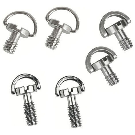 Lot de 6 vis de fixation pour appareil photo 1/4", vis filetées avec matériau en acier inoxydable, vis moletée à dégagement rapide pour trépied d'appareil photo (3 tailles)