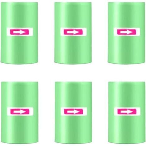 Lot de 6 x 15 Sacs Poubelle – Petit sac poubelle pour poubelle de voiture, indéchirable et étanche aux liquides, lot de 6