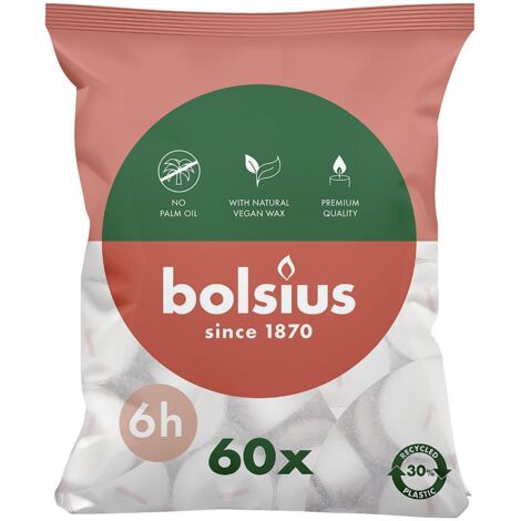 Lot de 60 bougies chauffe-plat blanches