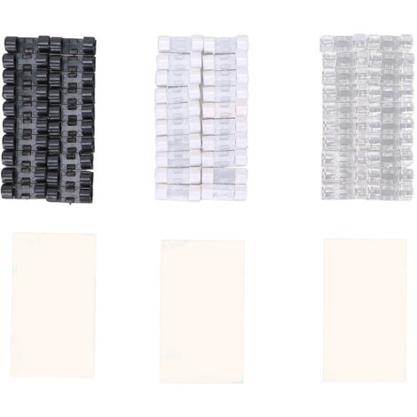 Lot de 60 clips de câble auto-adhésifs, organisateur et range-câbles pour la maison et le bureau.-AquaForge