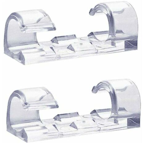 Lot de 60 clips de câble transparents, support de câble auto-adhésif robuste, clips de gestion de câbles en plastique durable pour la maison et le bureau (transparent)-AquaForge