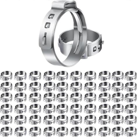 Lot de 60 colliers de serrage PEX de 1 pouce, colliers de serrage à une oreille en acier inoxydable (voir photo)