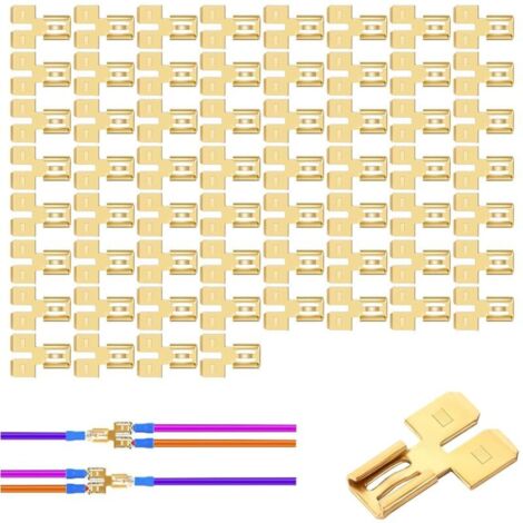 Lot de 60 connecteurs mâles isolés à double prise et connecteurs femelles à insertion rapide, répartiteur à 2 voies pour connecteur automobile à deux bornes, lame de 1/4".