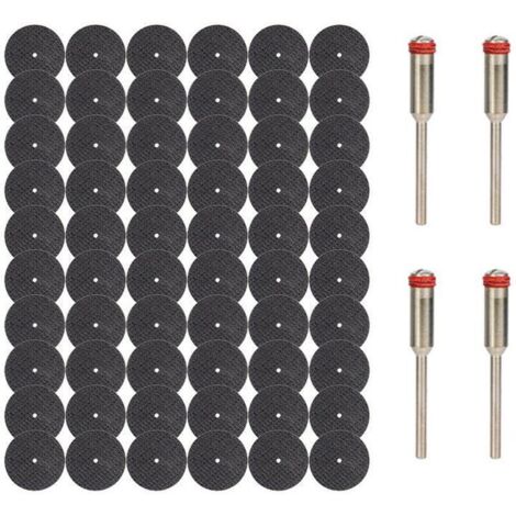 Lot de 60 disques de coupe pour Dremel, mini disques de coupe pour métaux, lames de coupe pour outils rotatifs avec 4 mandrins de 3 mm