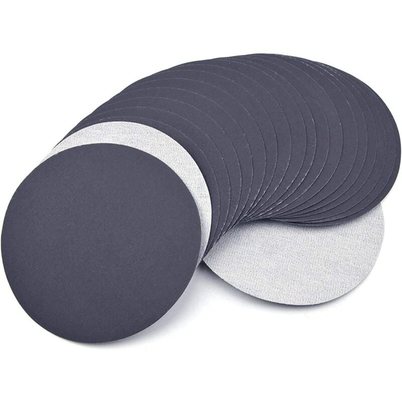 Lot de 60 Disques de Ponçage, Rond Papier de Verre, 125mm Disques Abrasifs Auto-Agrippants, Disques Abrasif de Ponçage Humide et Sec 320 pour Le
