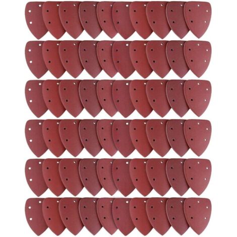 Lot de 60 Feuilles Abrasives, Papier de Ponçage 40/60/80/100/120/180/240/320/400/800 Idéal pour Ponceuse Multifonction