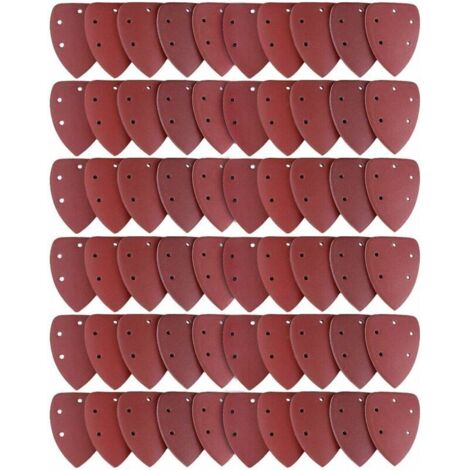 Lot de 60 Feuilles Abrasives, Papier de Ponçage 40/60/80/100/120/180/240/320/400/800 Idéal pour Ponceuse Multifonction