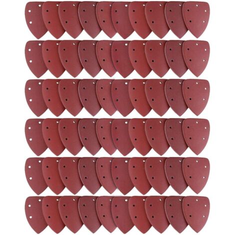 Lot de 60 Feuilles Abrasives, Papier de Ponçage 40/60/80/100/120/180/240/320/400/800 Idéal pour Ponceuse Multifonction