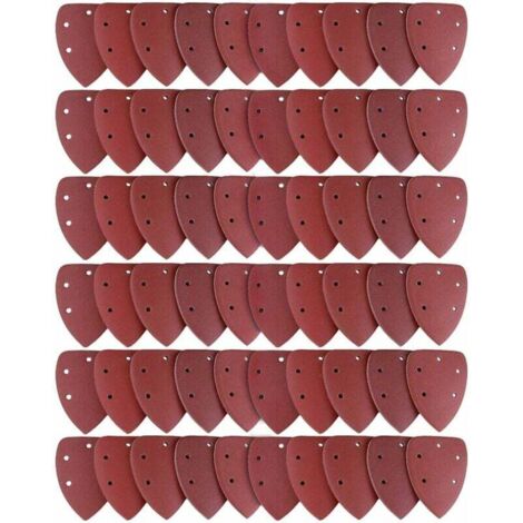 Lot de 60 Feuilles Abrasives, Papier de Ponçage 40/60/80/100/120/180/240/320/400/800 Idéal pour Ponceuse Multifonction