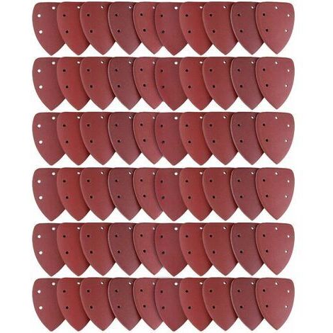 Lot de 60 Feuilles Abrasives, Papier de Ponçage 40/60/80/100/120/180/240/320/400/800 Idéal pour Ponceuse Multifonction