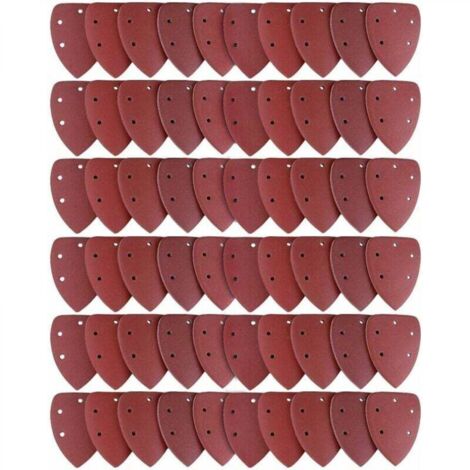 Lot de 60 Feuilles Abrasives, Papier de Ponçage 40/60/80/100/120/180/240/320/400/800 Idéal pour Ponceuse Multifonction