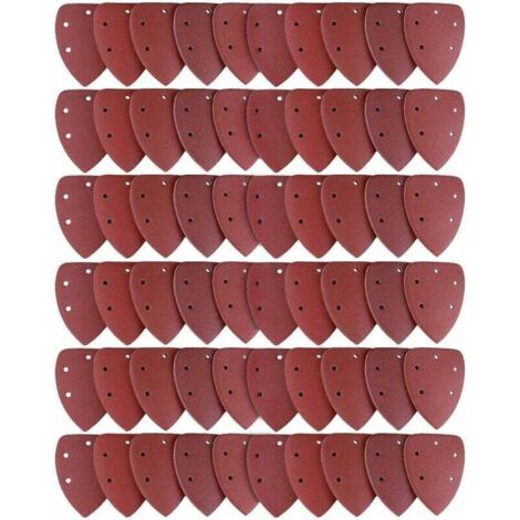 Lot de 60 Feuilles Abrasives, Papier de Ponçage 40/60/80/100/120/180/240/320/400/800 Idéal pour Ponceuse Multifonction