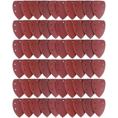 Lot de 60 Feuilles Abrasives, Papier de Ponçage 40/60/80/100/120/180/240/320/400/800 Idéal pour Ponceuse Multifonction
