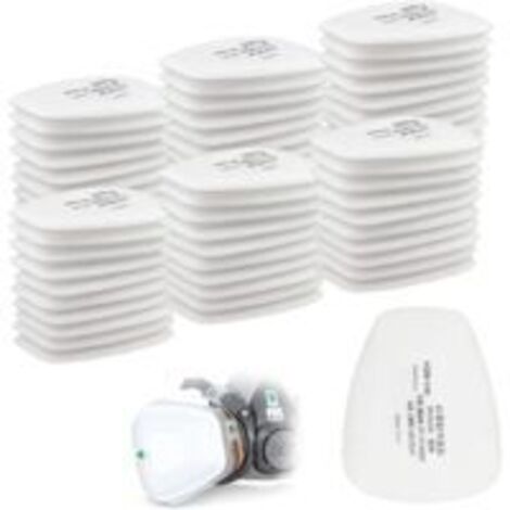 Lot de 60 filtres en coton 3M, filtre pour masque complet, filtre à insertion 5n11 CN, filtre en coton pour filtres 6000, 6200, 6800, 7501, 7502, FF402 (blanc)