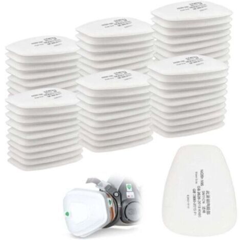 Lot de 60 filtres en coton 3M, filtres pour masques faciaux complets, filtres à insert 5N11 CN, filtres en coton pour filtres 6000, 6200, 6800, 7501, 7502, FF402 (blancs) FLITI
