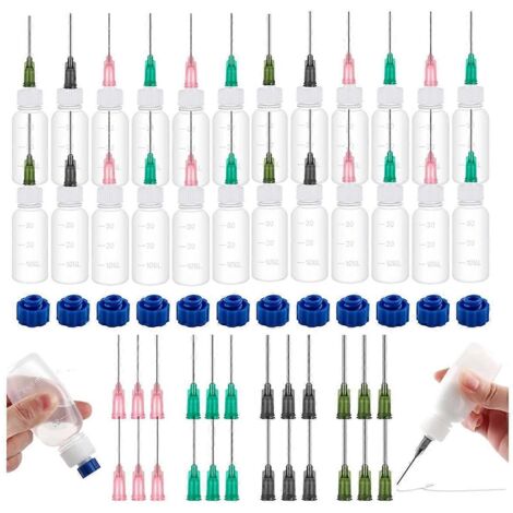 Lot de 60 flacons applicateurs de colle, flacons compte-gouttes souples en plastique de 30 ml